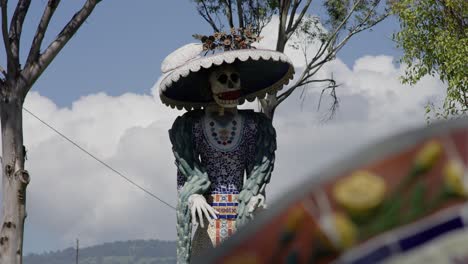 catrina statue at capula town in mexico