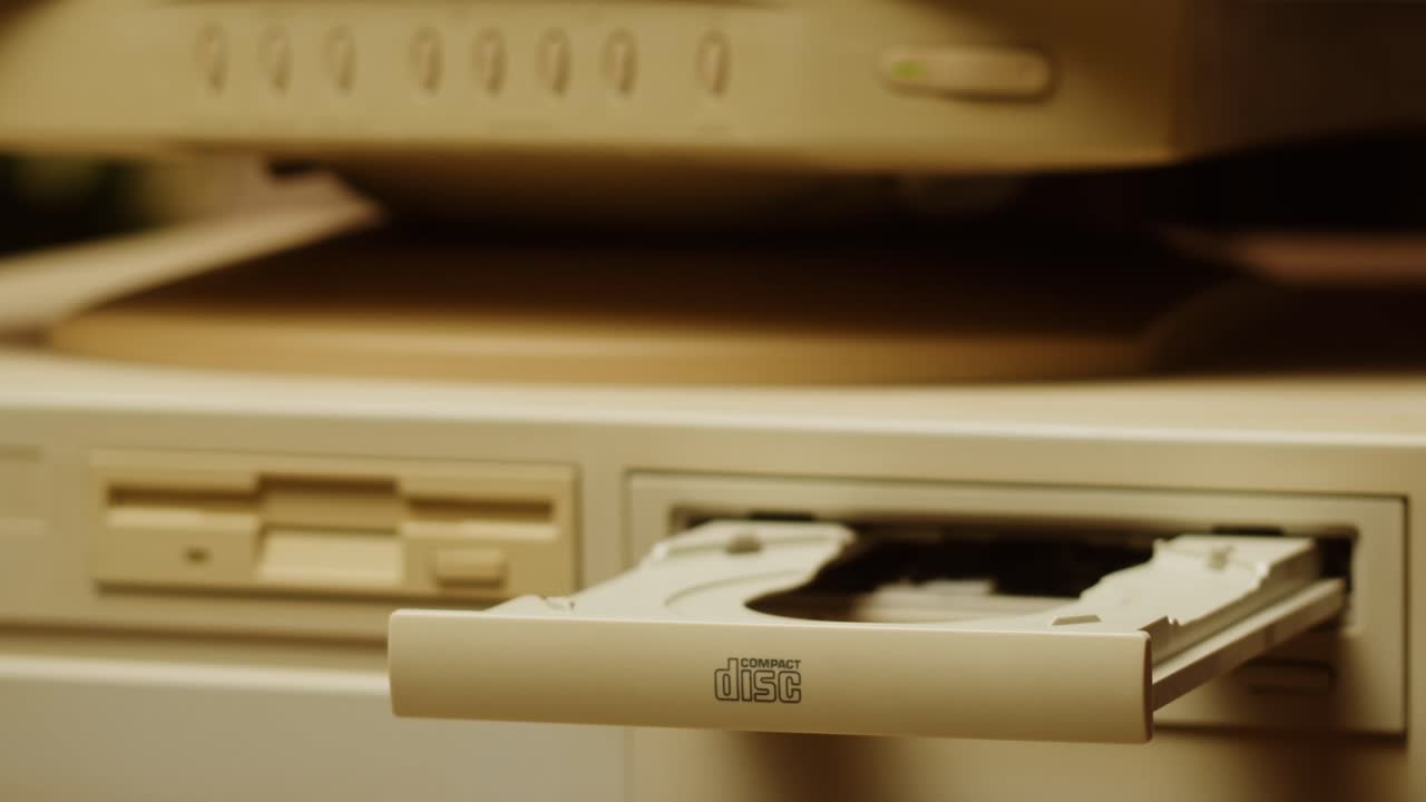 Vintage Computer with CD-ROM Drive