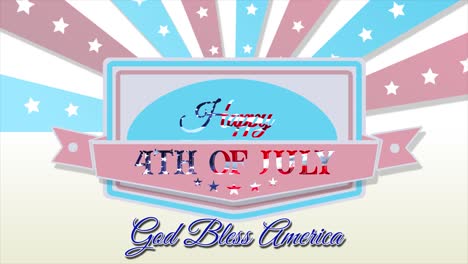 Powerful,-patriotic,-animated-motion-graphic-celebrating-the-4th-of-July,-with-central-shield-and-banner-design,-animated-Star-Spangled-Banner-and-God-Bless-Americ-text,-in-proud-Transgender-colors