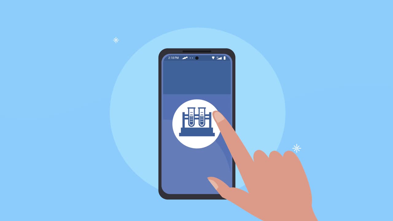 healthcare medical animation with app in smartphone