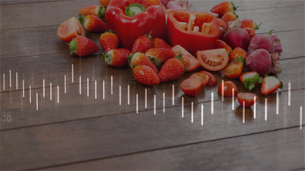 Sound pulse starting, animating bars, zigzag, timestamps, pulsing over red fruit, showing levels