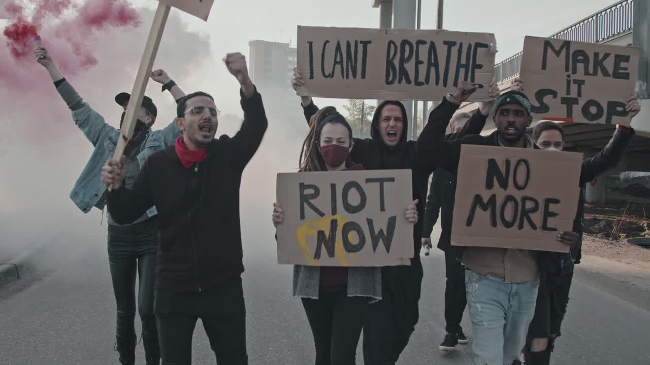 Protestors Demonstrating for Social Justice and Equality