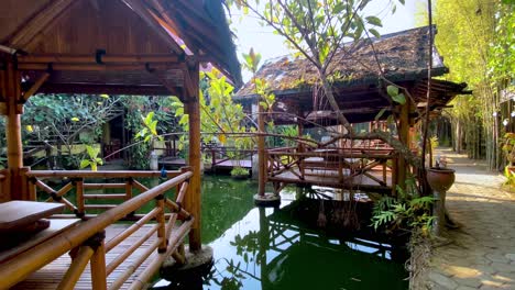 bamboo hut on the pond