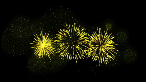 animación de formas y fuegos artificiales sobre fondo negro