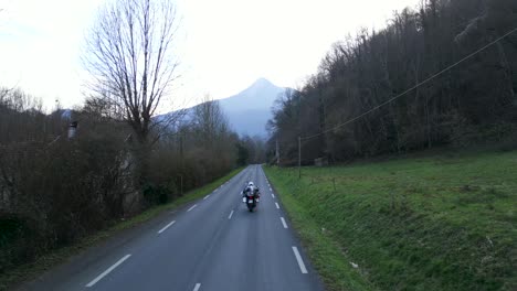 motorcyclist on a mountain road