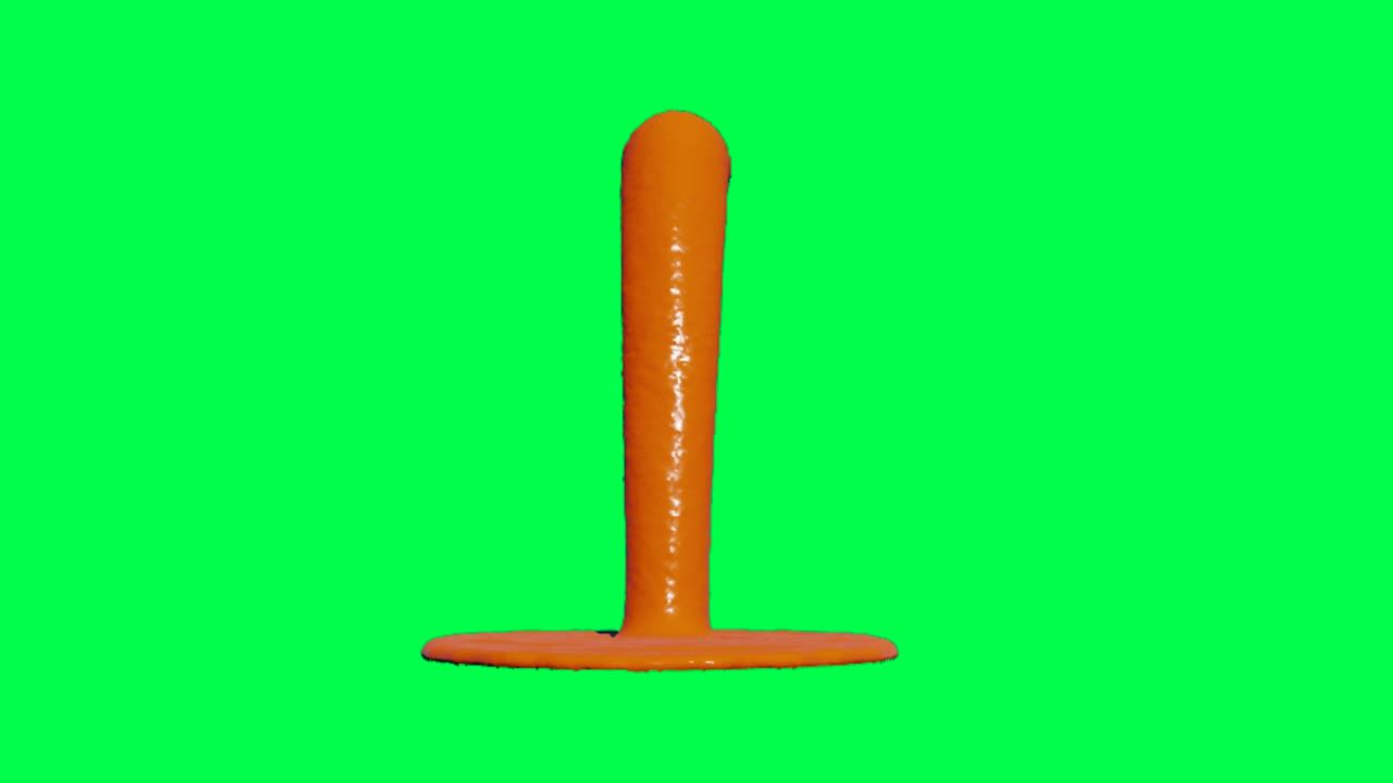 Orange Liquid Drip on Green Screen
