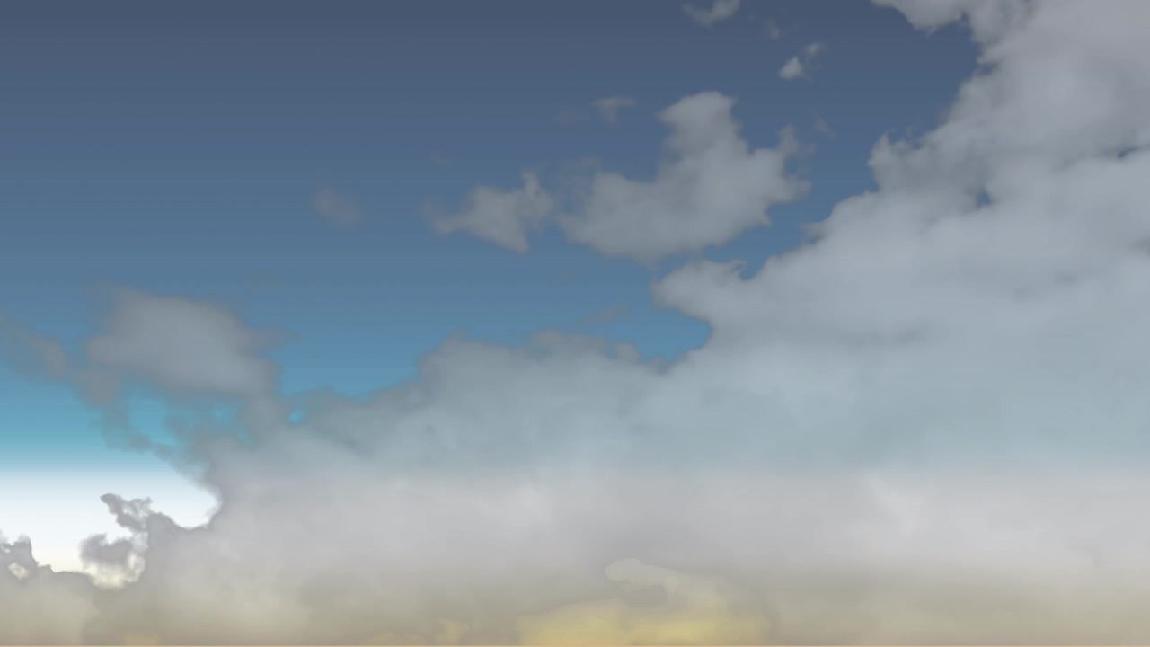Animation of sky full of moving clouds