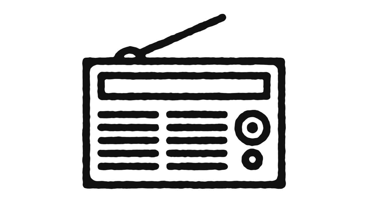Radio Icon Animation Footage & Alpha Channel