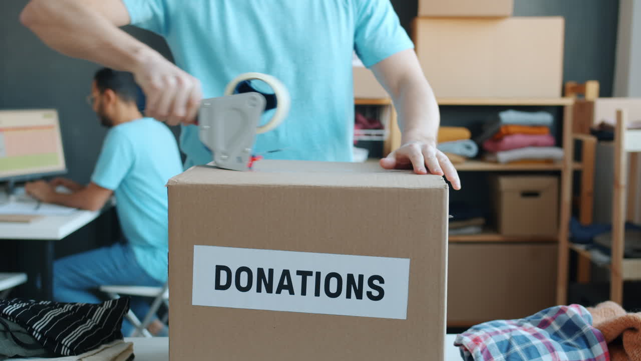 Volunteer Packing Donations