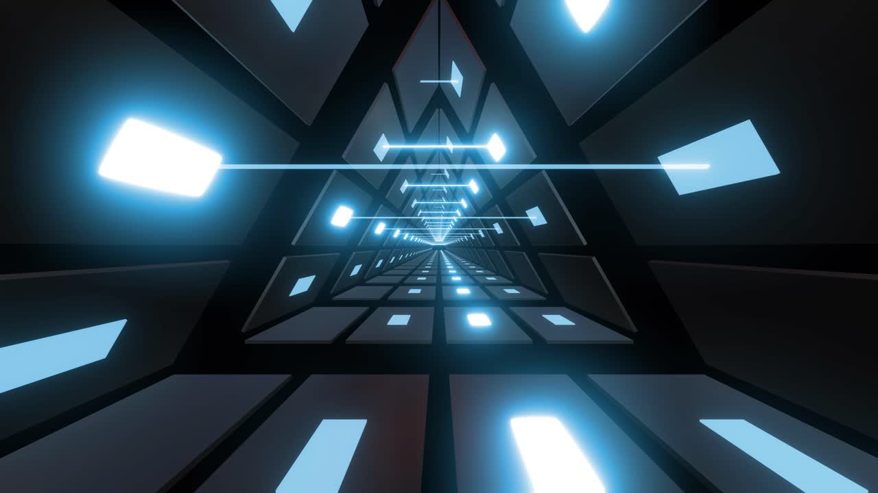 Neon Futuristic Triangle Tunnel