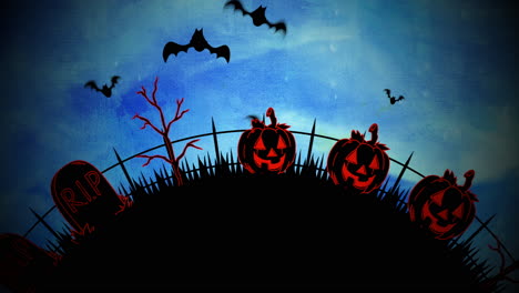 halloween background animation with coffins 1