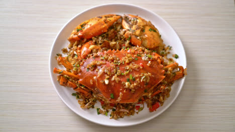 stir fried crab with spicy salt - pepper - seafood style