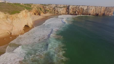 the surfspot beliche near sagres, portugal. aerial shot