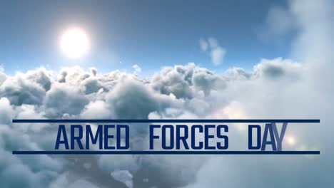 animation of armed forces day over clouds