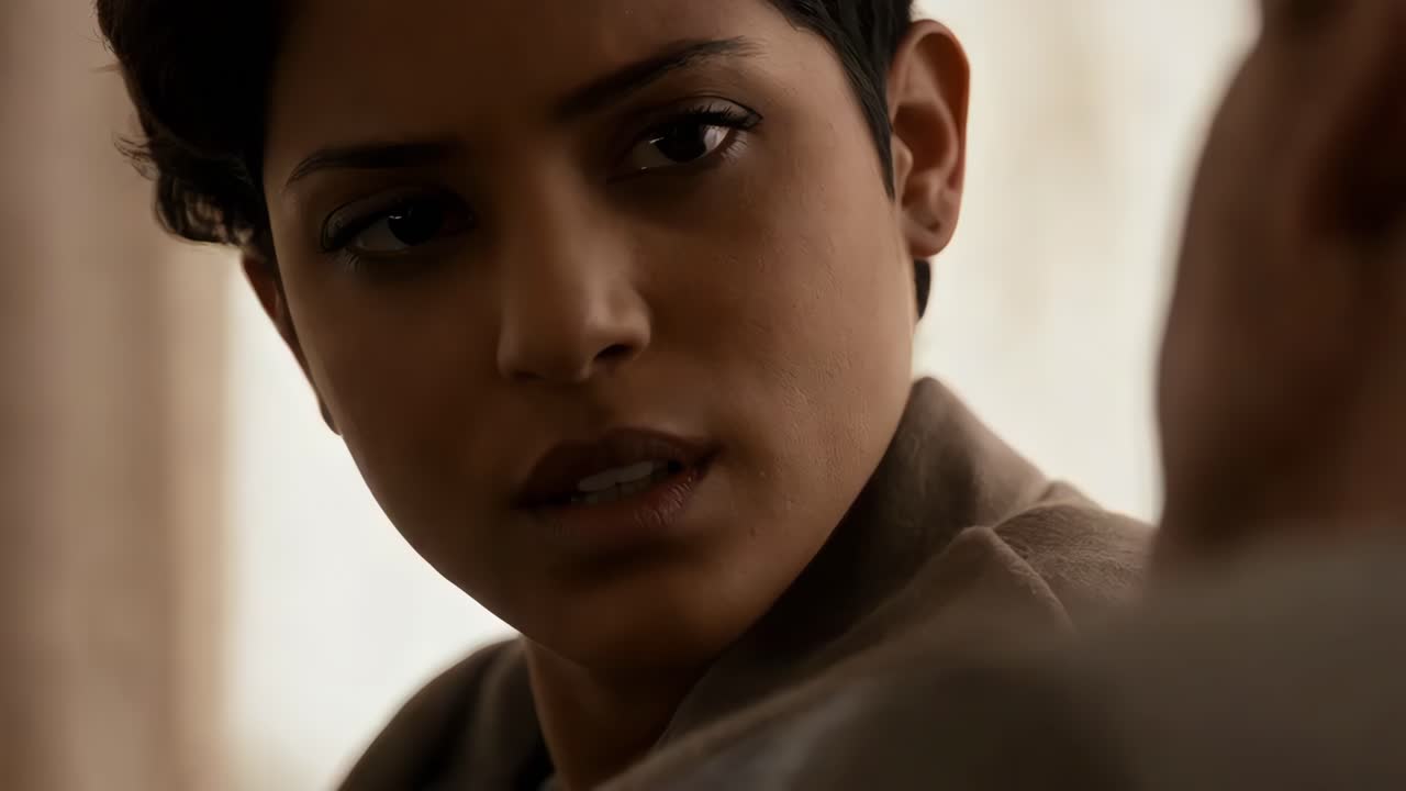 mujer en conversación