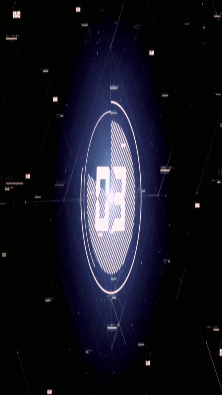 Digital Countdown Timer with Futuristic Data Network Overlay