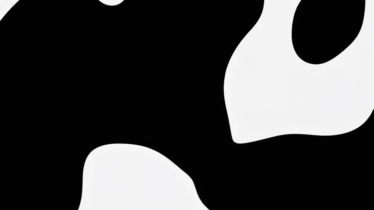 Abstract Animation of Merging Black and White Liquid Shapes