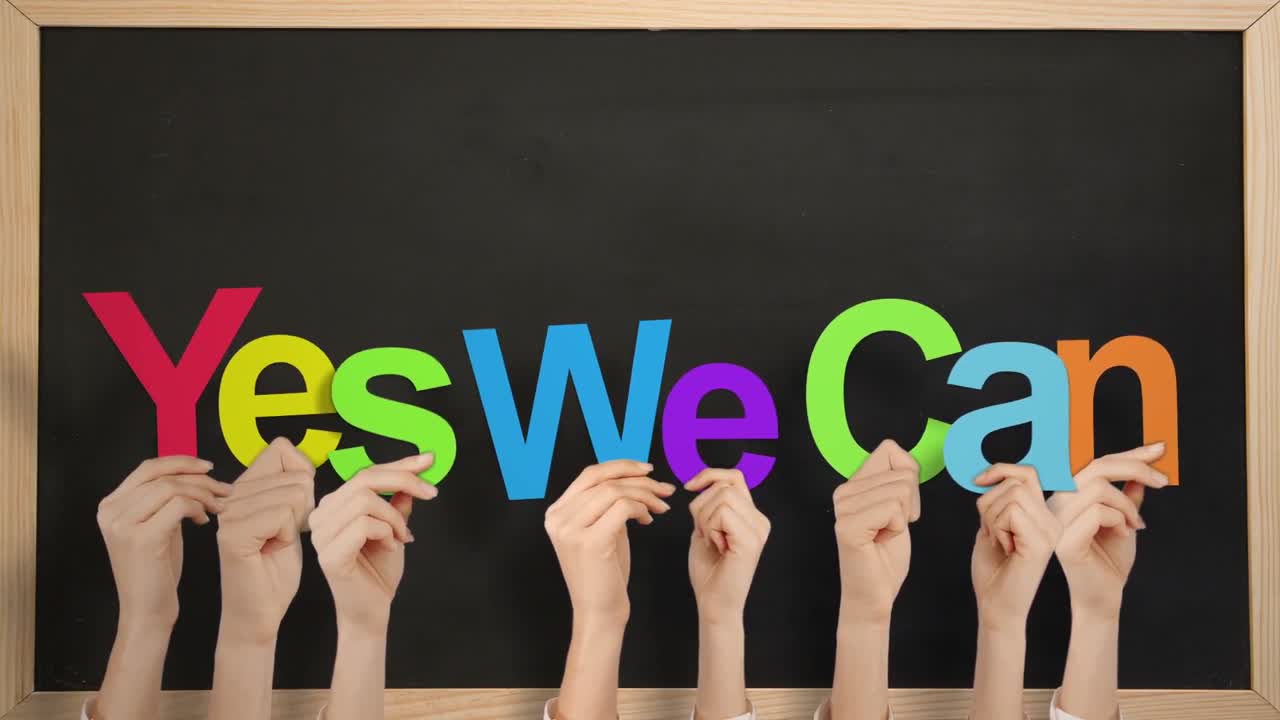 손을 들고, 네, 할 수 있어요.