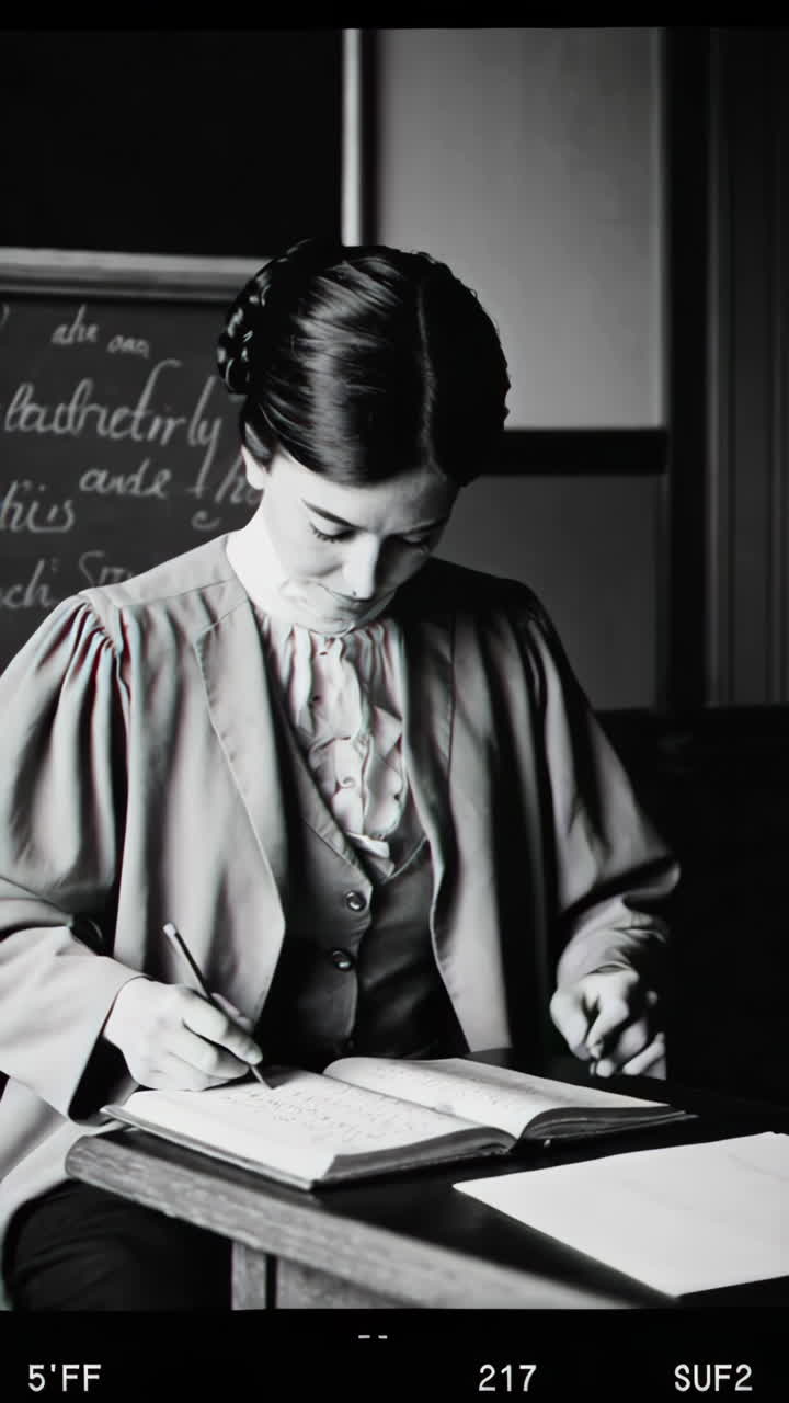 Classroom Scene - Black and White