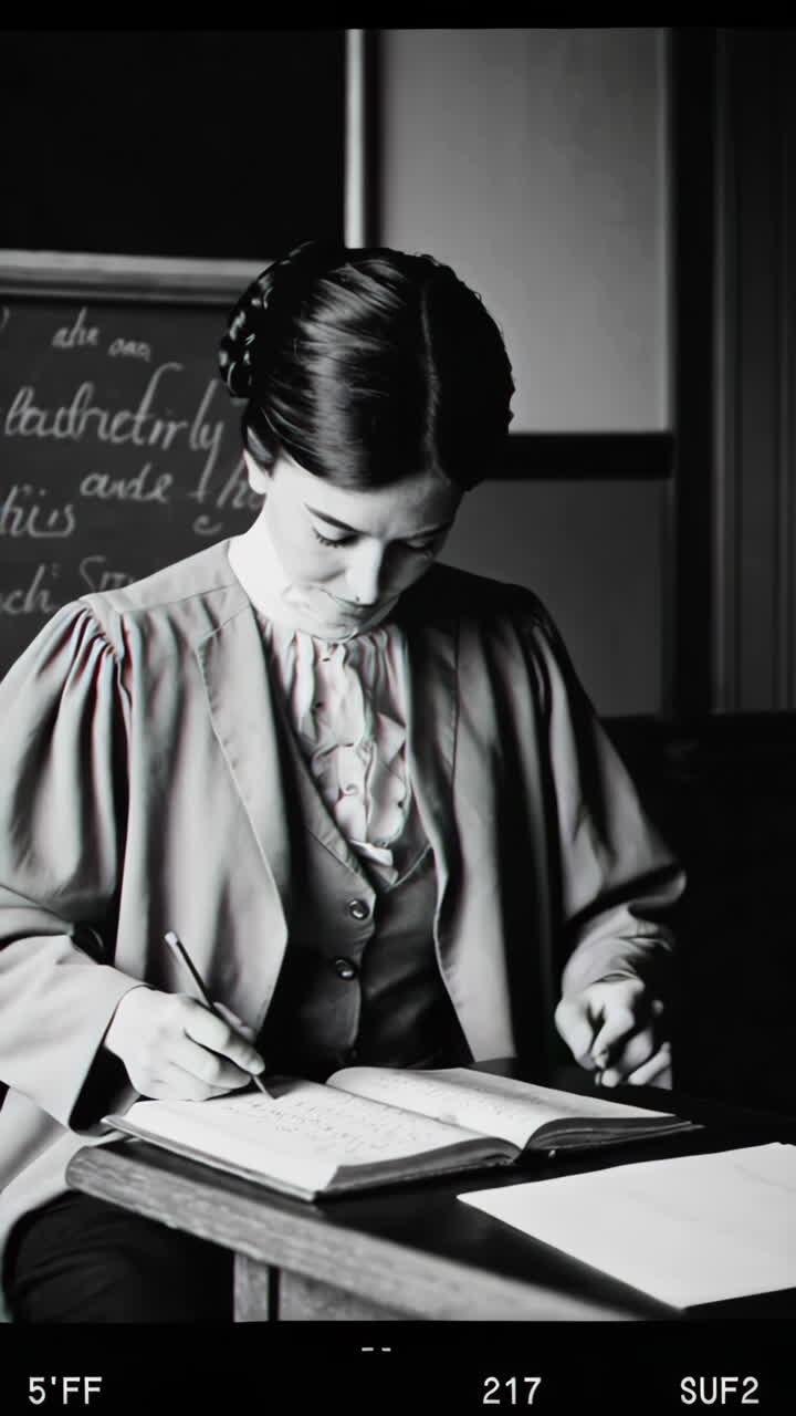 Classroom Scene - Black and White