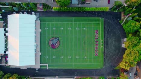 top down of an empty american field at the sunset