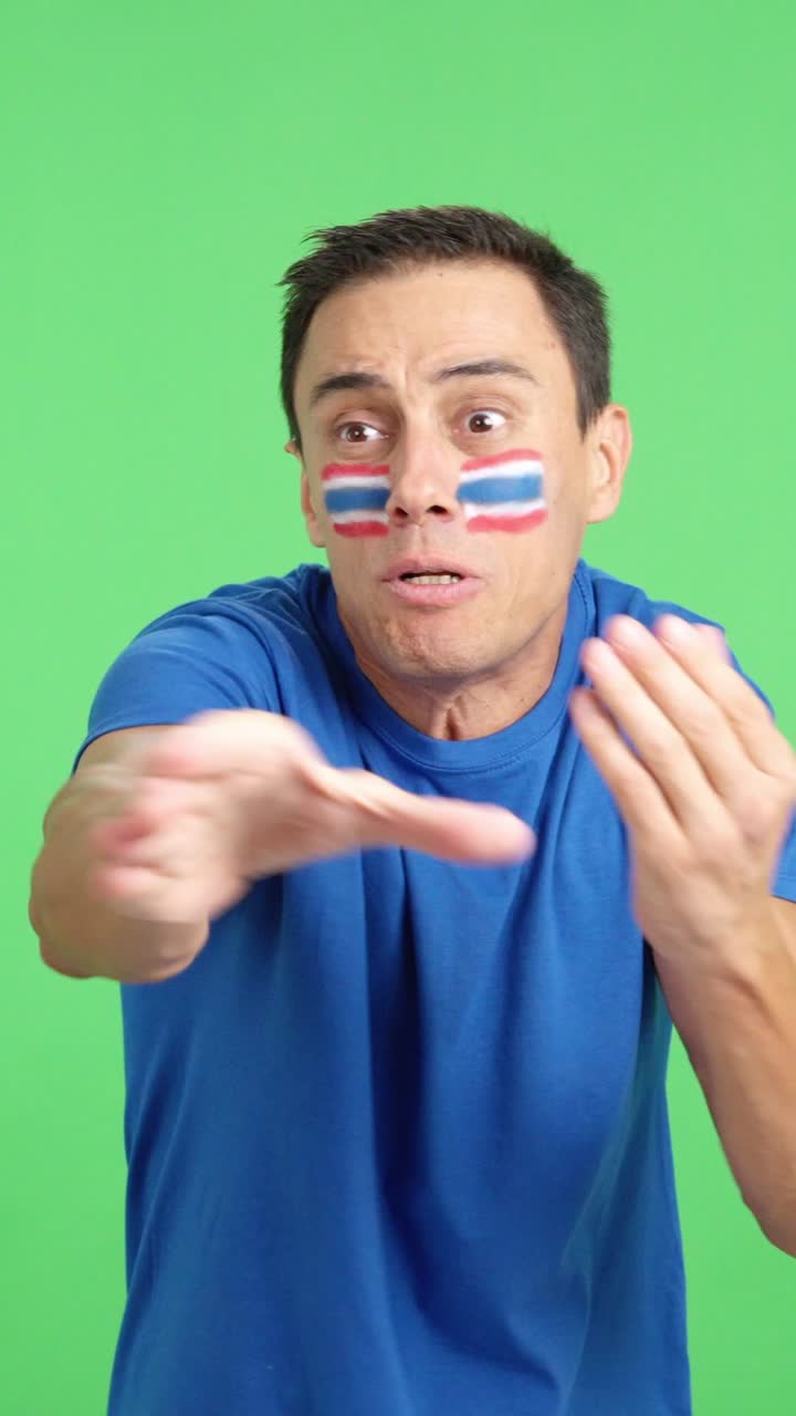 Man Cheering for Thailand, angry with the decision of referee