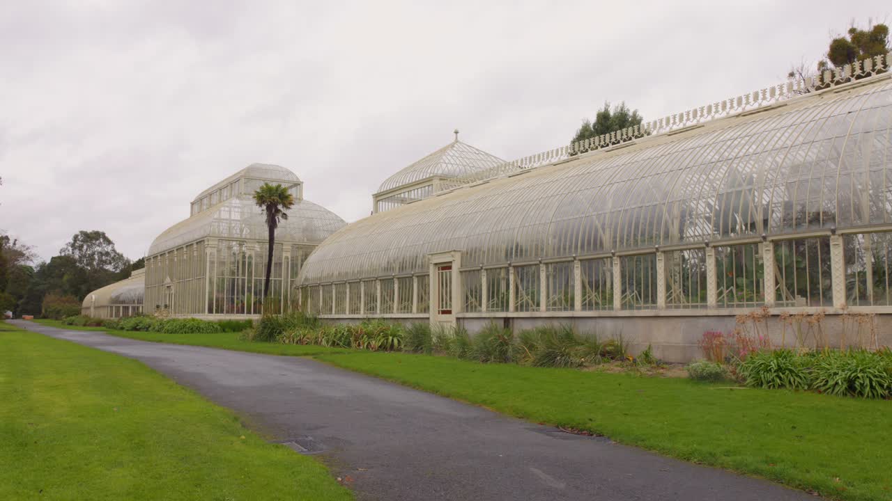 view of the Glasnevin National Botanical Gardens greenhouses