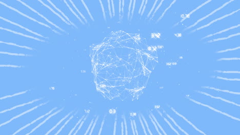 animation of globe with network of connections over blue background