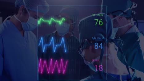 Animation-Der-Lebensader-über-Chirurgen-Im-Operationssaal