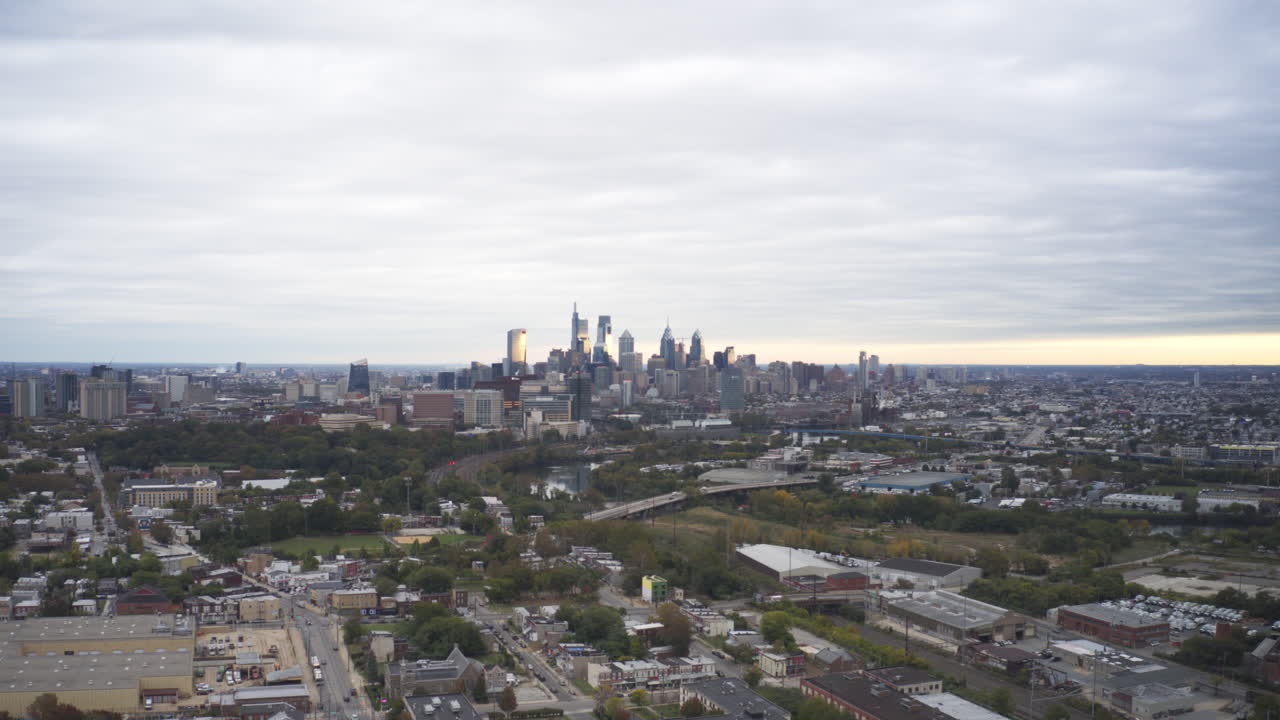 Downtown Philly over SW Philly Sunrise