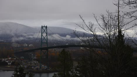 lions gate bridge traffic vancouver bc 4k uhd