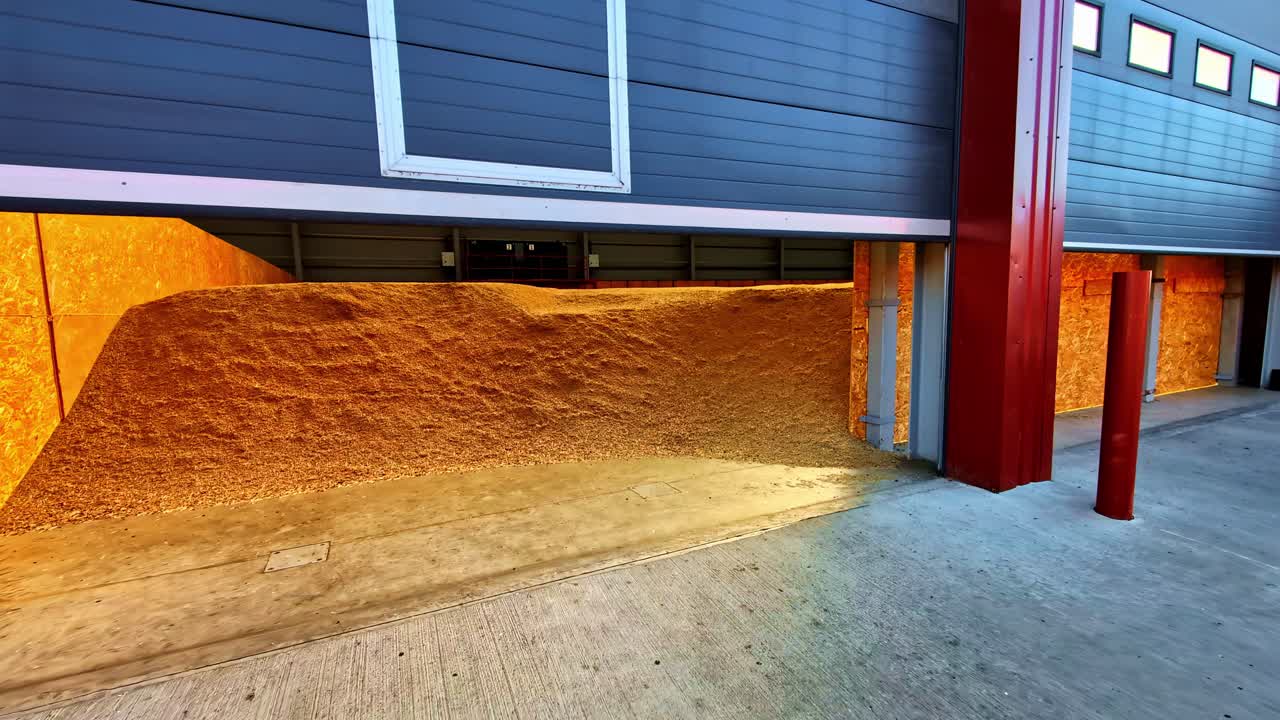 Pile Of Wood Chips At Storage Site In Dobele, Latvia