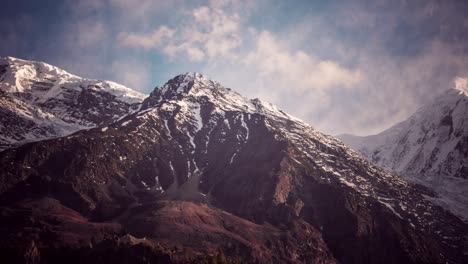 mountain, sky and moving clouds