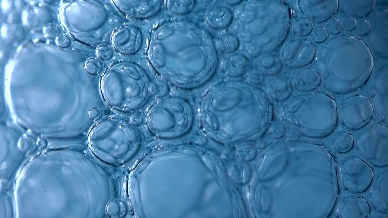 공기 거품, 비누 거품, 물의 표면 긴장, 무지개, 눈부신 비누 거룩, 다채로운 빛 반사, 비디오 효과, 배경, 4k