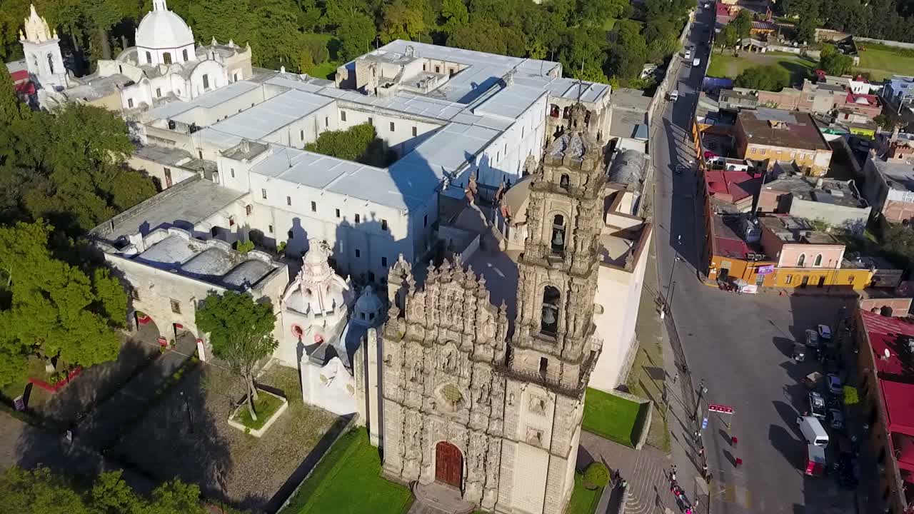 Aerial view of the Museo Nacional del Virreinato in Tepotzotlán, State of Mexico