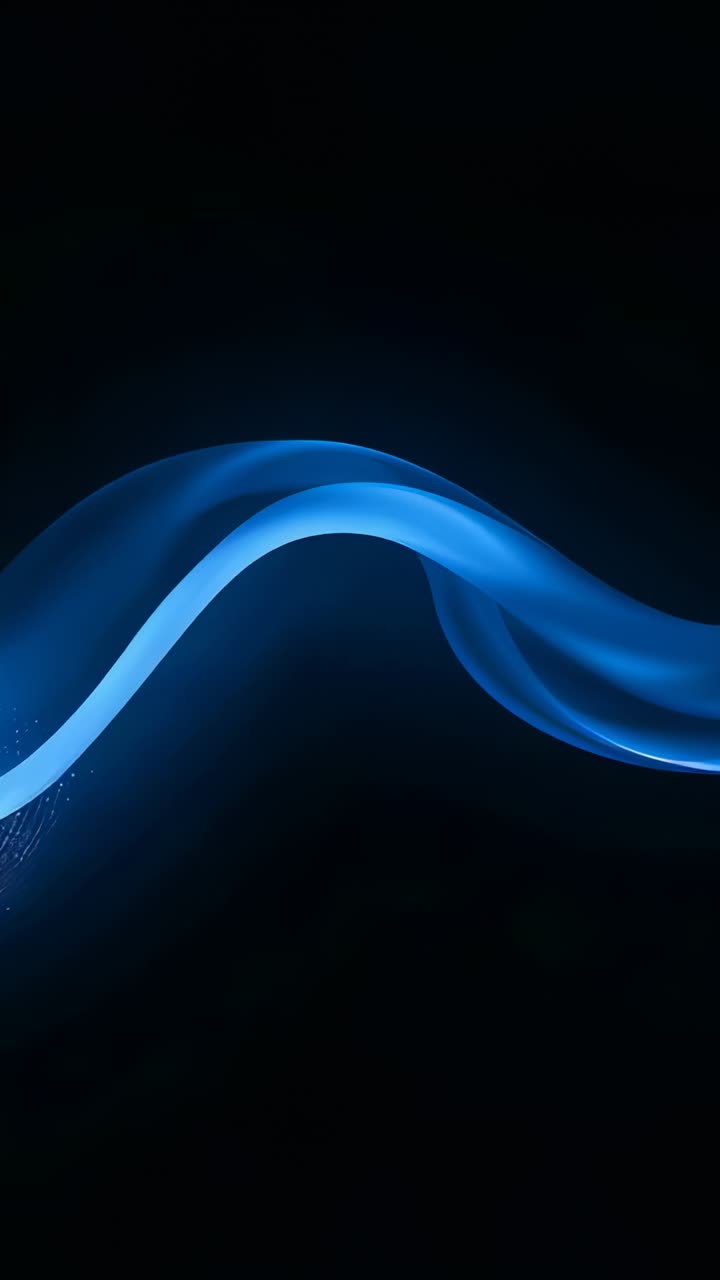 Vertical video: Starting playback, blue ribbon moving across dark screen, creating wallpaper