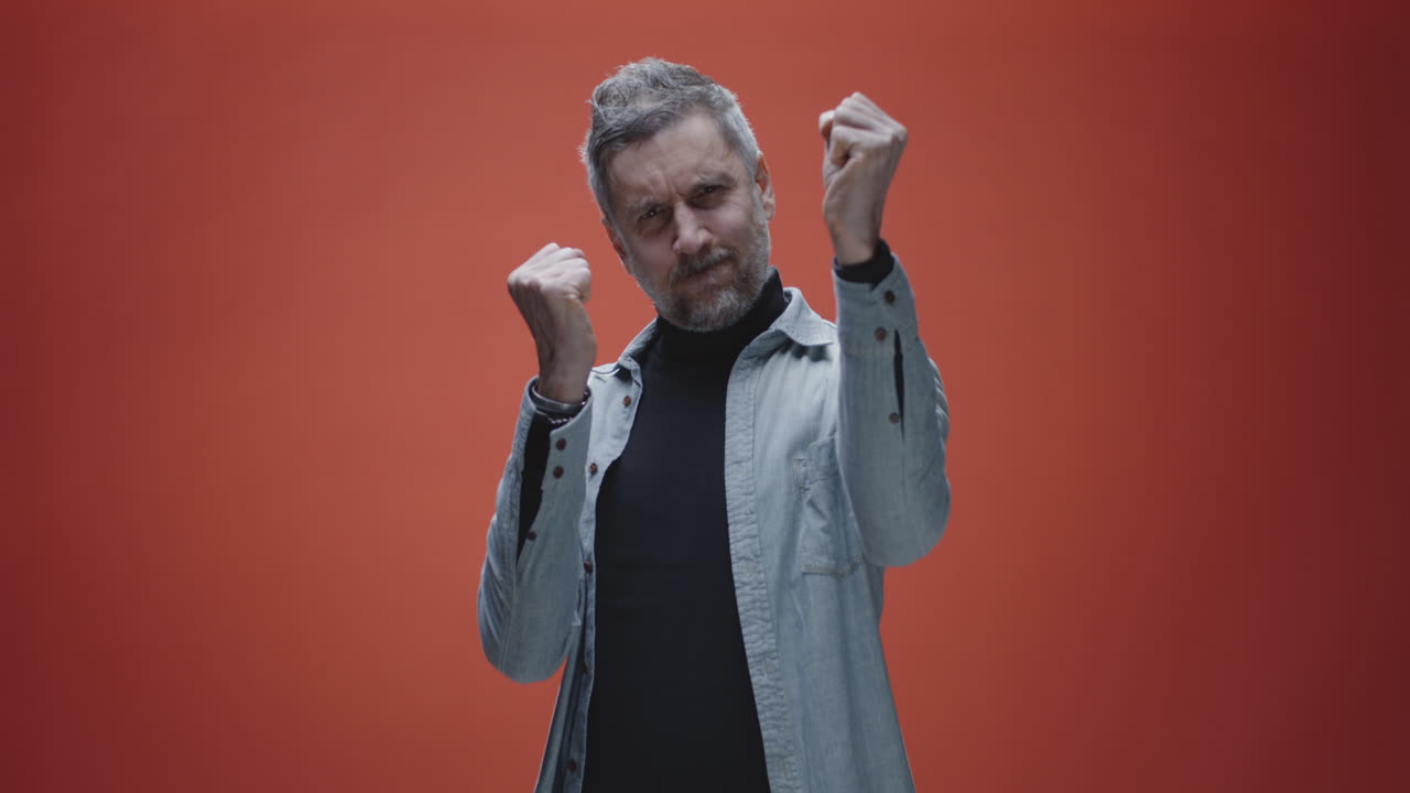 Excited Senior Man Celebrating