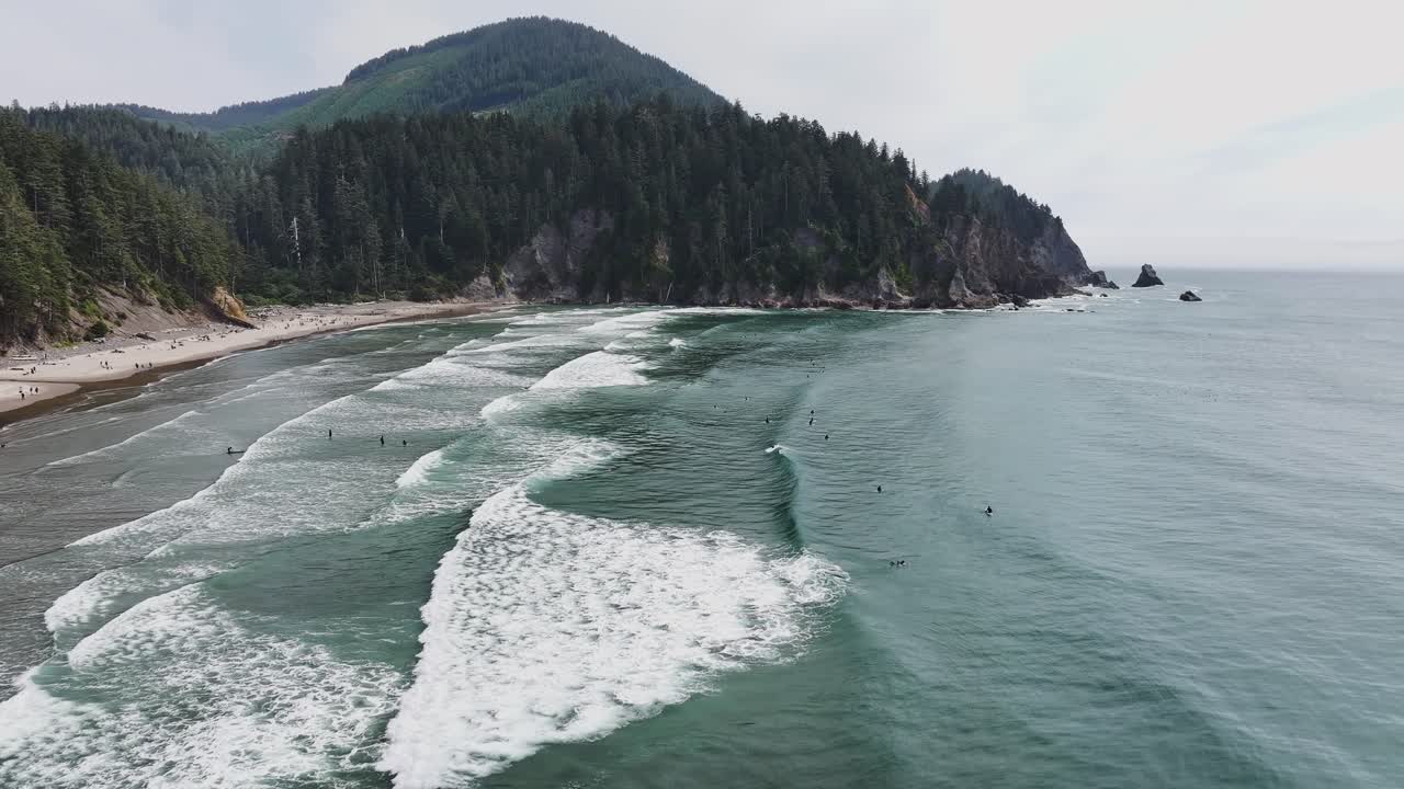 sobrevuelo aéreo de la playa de oregon