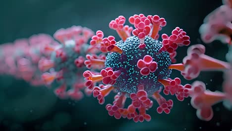microscopic view of a virus, resembling coronavirus (covid-19)