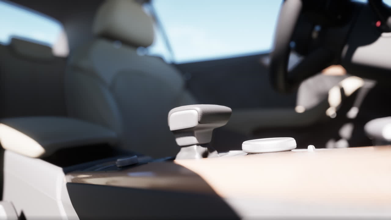 새로운 현대 자동차 인테리어 의 세부 사항