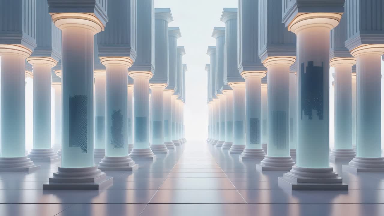 Elegant Hallway with Columns