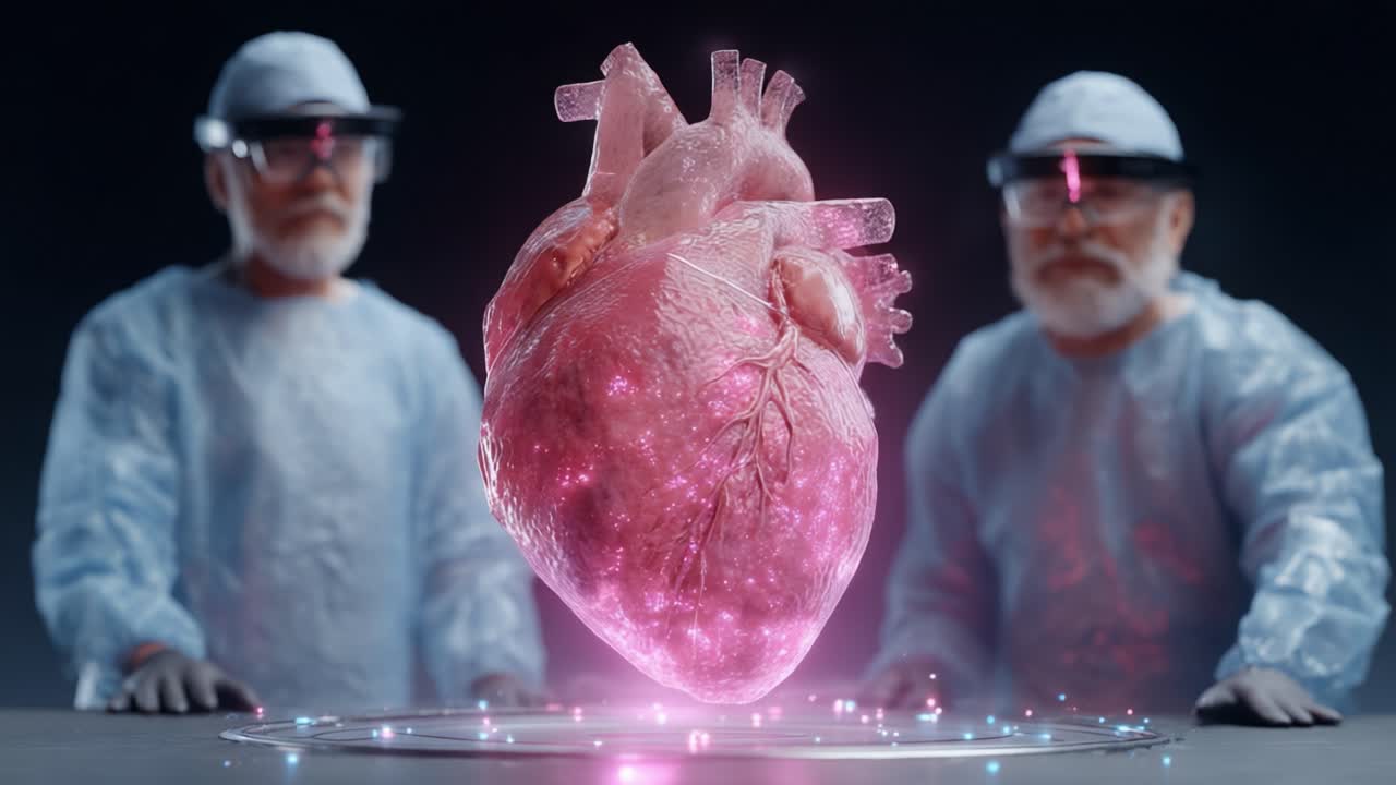 Astonishing Visualization of a Human Heart in a High-Tech Medical Environment with Professionals Using Augmented Reality Tools for Enhanced Examination