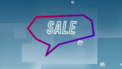 Animation-of-sale-text-in-retro-speech-bubble