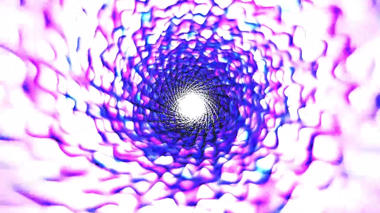 Seamless Loop of a Psychedelic Abstract Wavy Tunnel