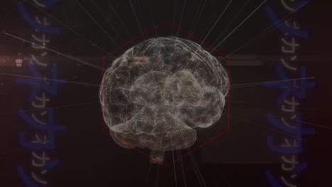 animation of digital brain on black background