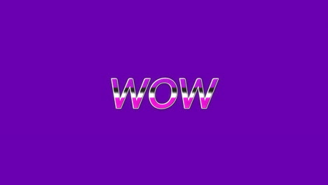 animación del texto wow sobre un patrón abstracto de amarillo y azul