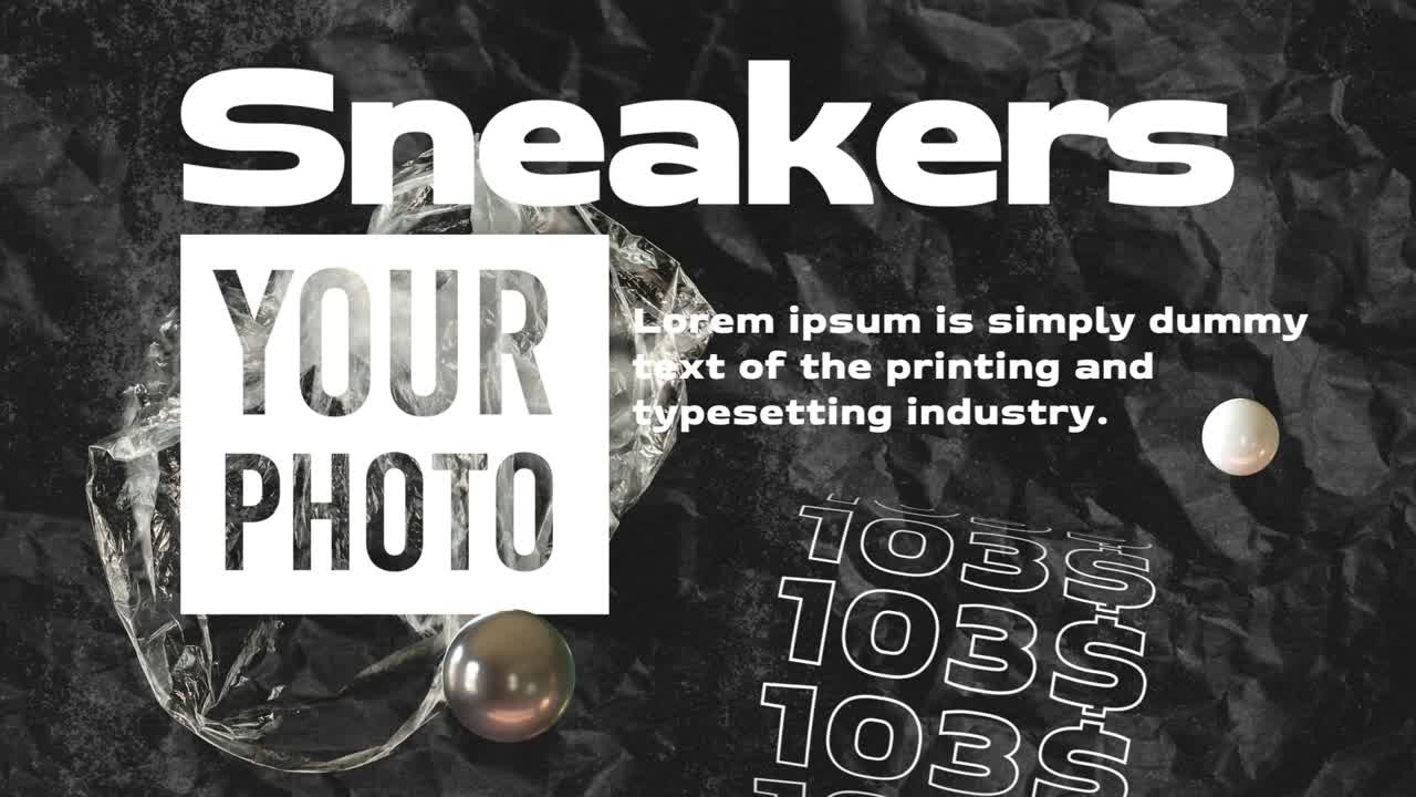 Slick grungy template with kinetic typography and editable text and media placeholders
