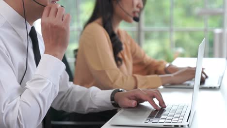 Close-up-shot-of-business-people-hand-typing-and-working-actively