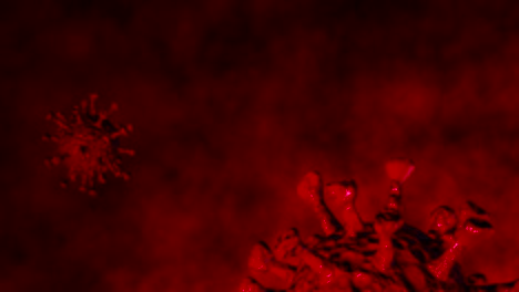 coronavirus abstracto que se mueve en la célula del virus - gráficos en movimiento (bucle)