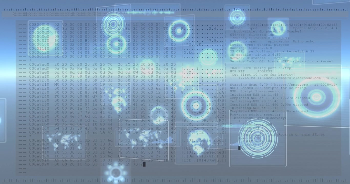 Animation of scope scanning over data processing